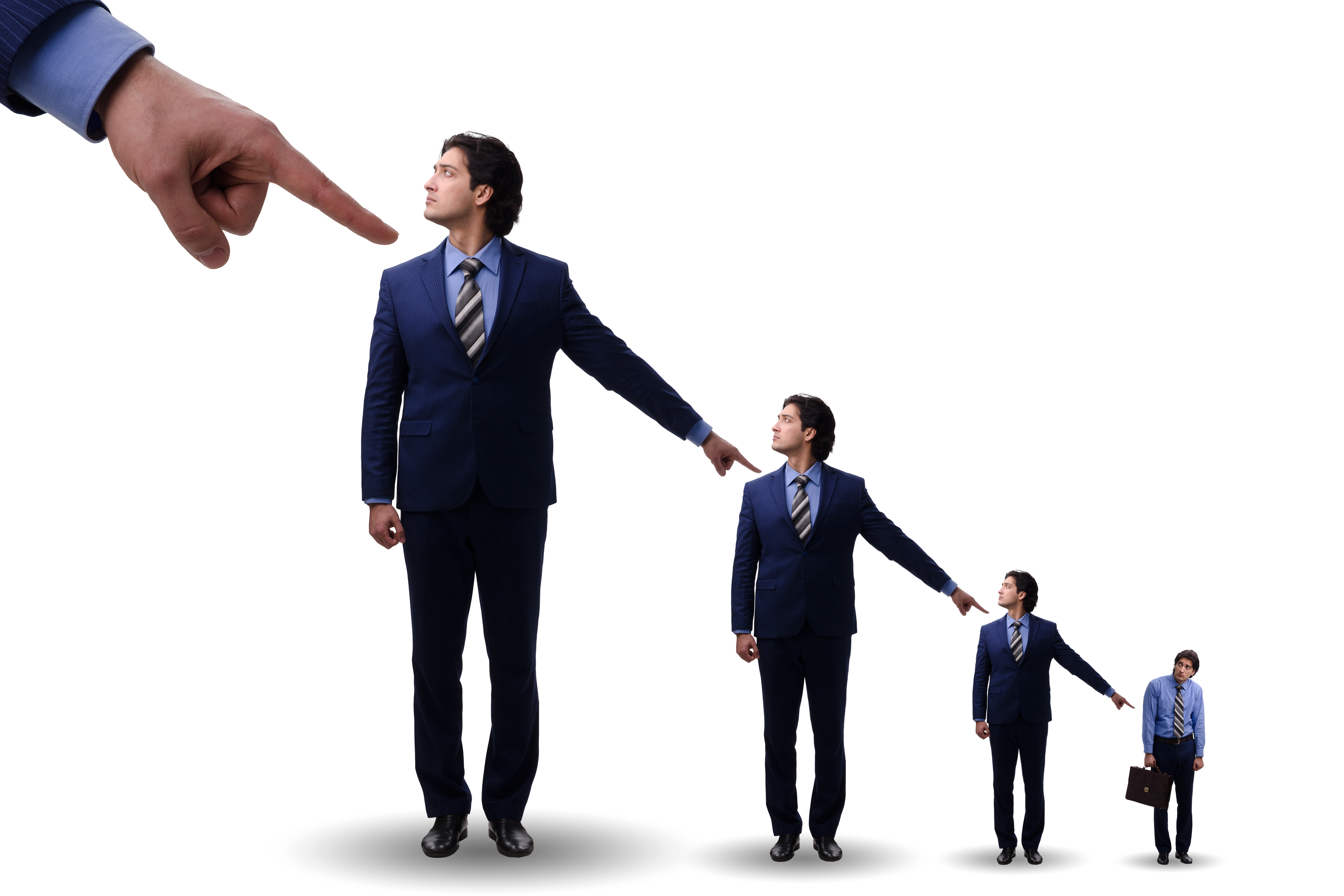 Businessmen blaming each other for failures